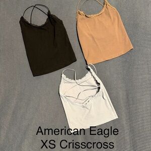 American Eagle Outfitters Camisole Trio - Black, Tan, White